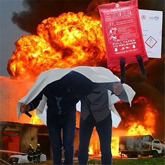 Inf-way Emergency Fire Blanket for Home and Kitchen, 5 Size for Choice, 1 Pack Fire Blanket