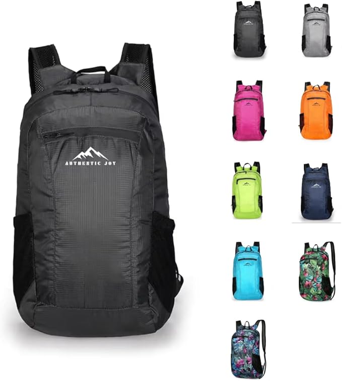 Generic Authentic Joy 20L Water Resistant Lightweight Hiking Daypack, Packable Backpack, Multiple