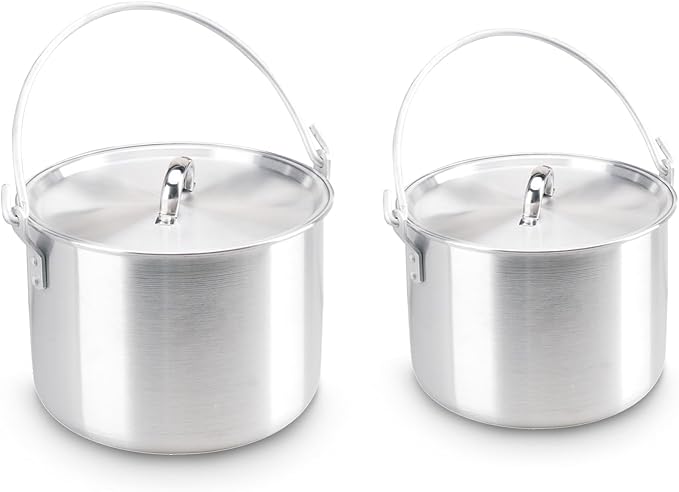 AceCamp Nested Pot Aluminum Lightweight Cooking Pot Set Outdoor Large Stock with lid and folding