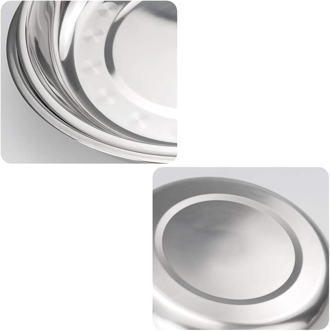 4-Pack Stainless Steel Metal Camping Plates, Kitchen Dinner Plates