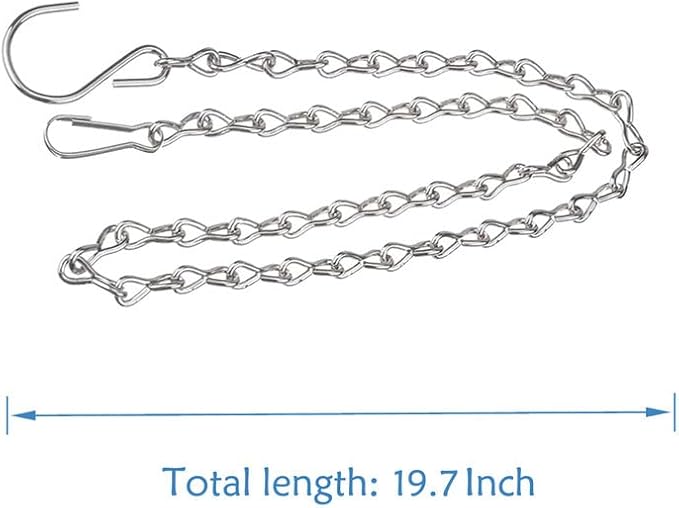 YINGFENG 6 Pack 19.7 Inch Silver Hanging Chain for Hanging Bird Feeders, Bird Houses, Planters