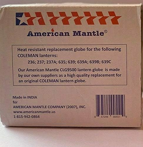 American Mantle Lantern Globe Replacement Height: 5¼" (133.35mm) Diameter 4 7⁄8" (123.83mm) | Clear