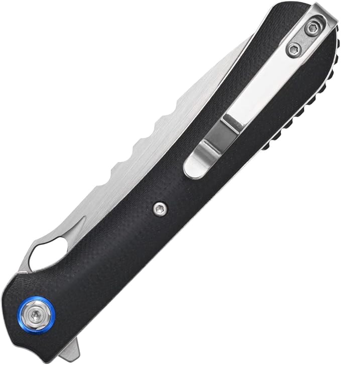 Sitivien ST145 Folding Pocket Knife,14C28N Steel Blade,G10 Handle EDC Tool Knife for Outdoor