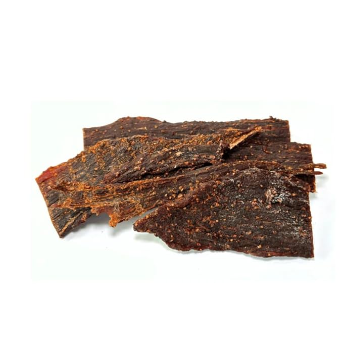 Old Fashioned Hot Beef Jerky - No Frills Tough and Old Style Dry Beef Jerky - All Natural, Gluten