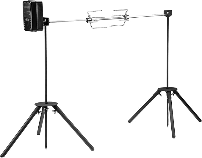 only fire Spit Rotisserie Outdoor Camp Grill with Support Legs for Outdoor Campfire Grilling