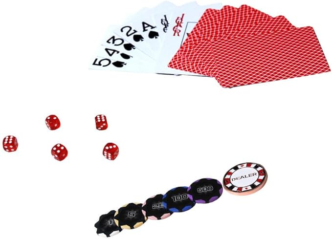 THUNDERBAY 13.5 Gram 300 Clay Composite Poker Chips Set with Aluminum Case, Two Decks of Playing