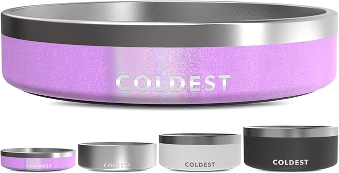 Coldest Dog Bowl - Anti Rust Metal, Non Slip, 3 Layers Insulated Stainless Steel Dog Bowls - Spill