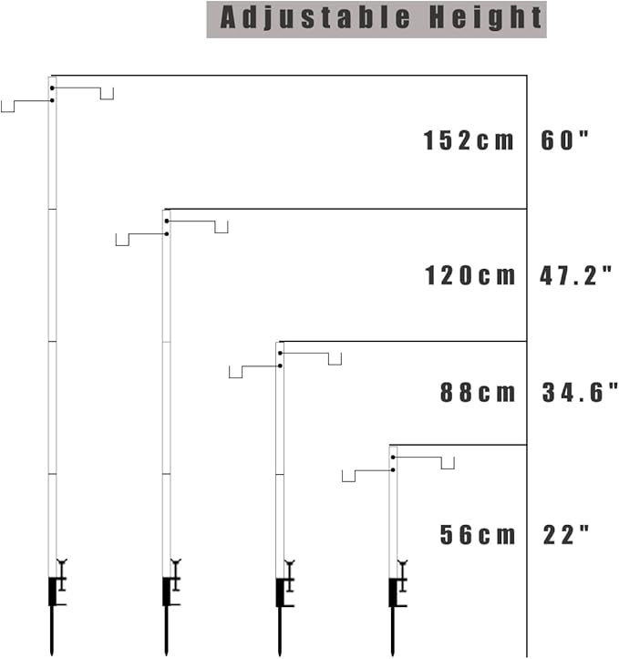 HIKEMAN Folding Lantern Stand Pole Portable Lamp Stand Hook Collapasible Light Stand Holder for
