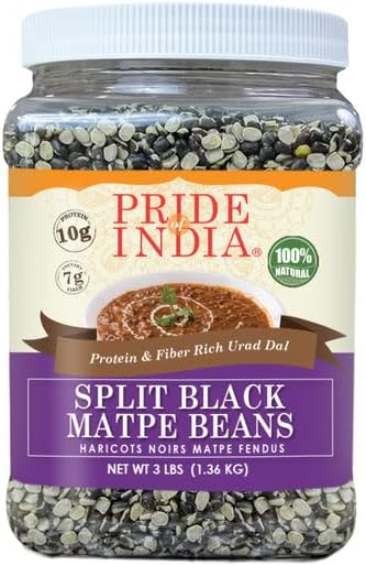 Pride Of India - PACK of 6 - Indian Split Black Gram Matpe Beans - Protein & Fiber Rich Urad Dal, 3