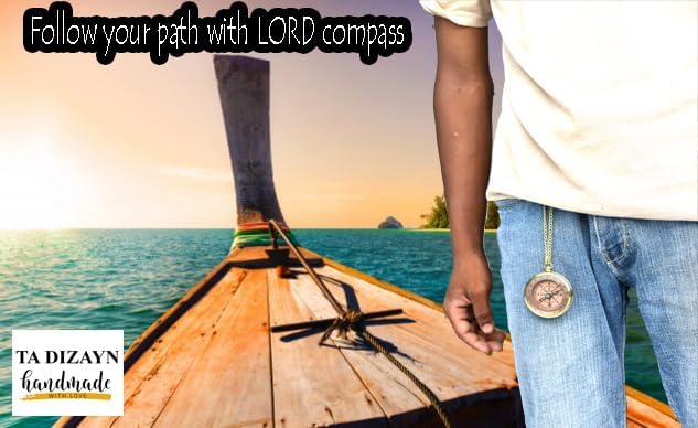 Trust in The Lord With All Your Heart - Proverbs 3:5-6 Quote Engraved Compass With Wooden Box