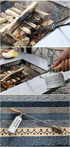 CAMPINGMOON Camping Grill Torch Dual Fuel Head Flame Adjustable for Charcoal Starter with Storage