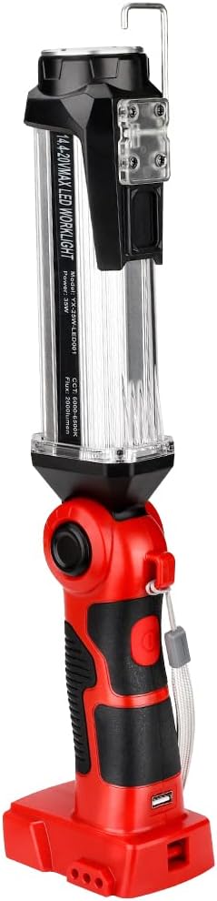Cordless LED Work Light Compatible with Milwaukee 18v Battery, Hiesuan 35W 2000LM Outdoor