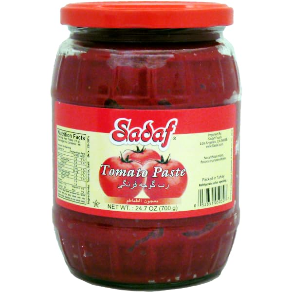 Sadaf Tomato Paste in jar - Tomato paste no sugar added - All-natural tomato sauce - Keto Friendly