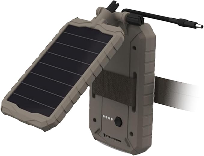 Stealth Cam Sol-Pak 3000mAh Solar Battery Pack with Adjustable T-Swivel Brackets, Durable ABS