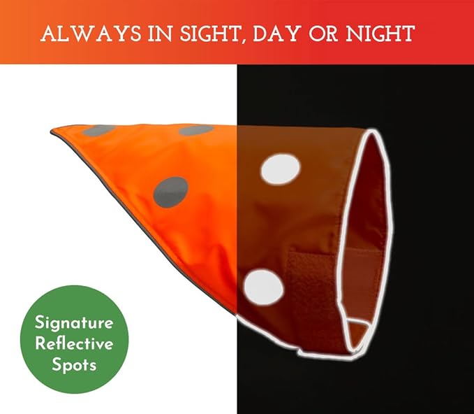 SPOT THE DOG! Reflective Dog Bandanas - High Visibility Safety Dog Accessories for Small, Large