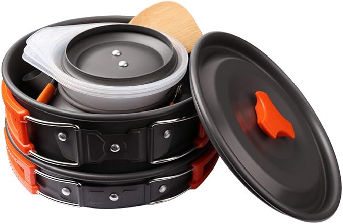Gutsdoor Camping Cookware Set Camping Gear Campfire Utensils Non-Stick Cooking Equipment