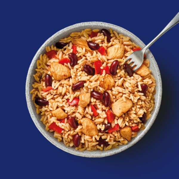 BEN'S ORIGINAL Street Food Jamaican Jerk Style Beans & Rice with Chicken, Prepared Entrée