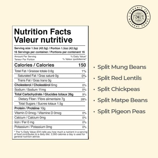 Pride Of India - PACK of 6 - Indian Bean & Lentil Superfood - Five Delicious Panchratna Dal Mix