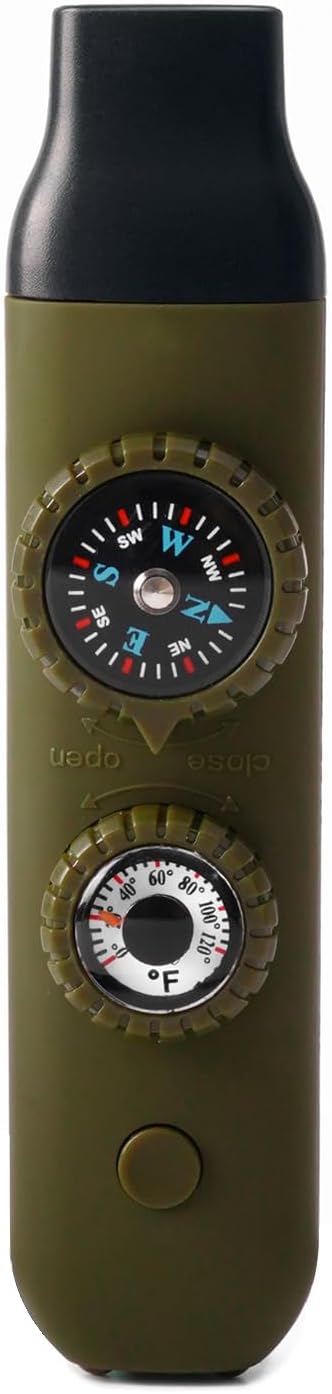 Multifunctional Survival Emergency Whistle for Kids with Compass Hiking Survival, Thermometer &