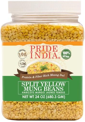 Pride Of India - PACK of 6 - Indian Split Yellow Mung Lentils - Protein & Fiber Rich Moong Dal, 1.5