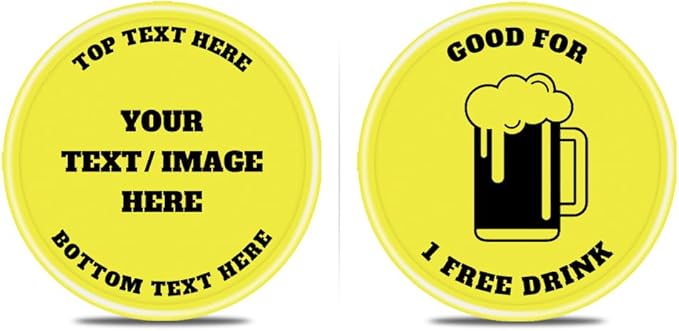 200 PCS Personalized Plastic Poker Chips, Full Color Print Your Logo and Text on The Chip, Good for