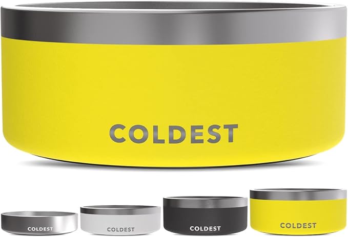 Coldest Dog Bowl - Anti Rust Metal, Non Slip, 3 Layers Insulated Stainless Steel Dog Bowls - Spill
