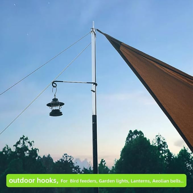 Camping Lantern Hooks, Outdoor Lighting Hooks for Camping Tent lamp Hanger, Bird feeders, Garden