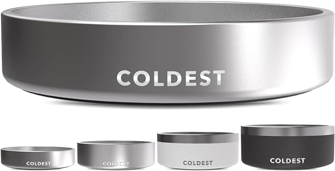 Coldest Dog Bowl - Anti Rust Metal, Non Slip, 3 Layers Insulated Stainless Steel Dog Bowls - Spill