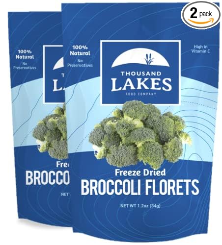 Thousand Lakes Freeze Dried Vegetables - Broccoli Florets 2-pack 1.2 ounces (2.4 ounces total) |