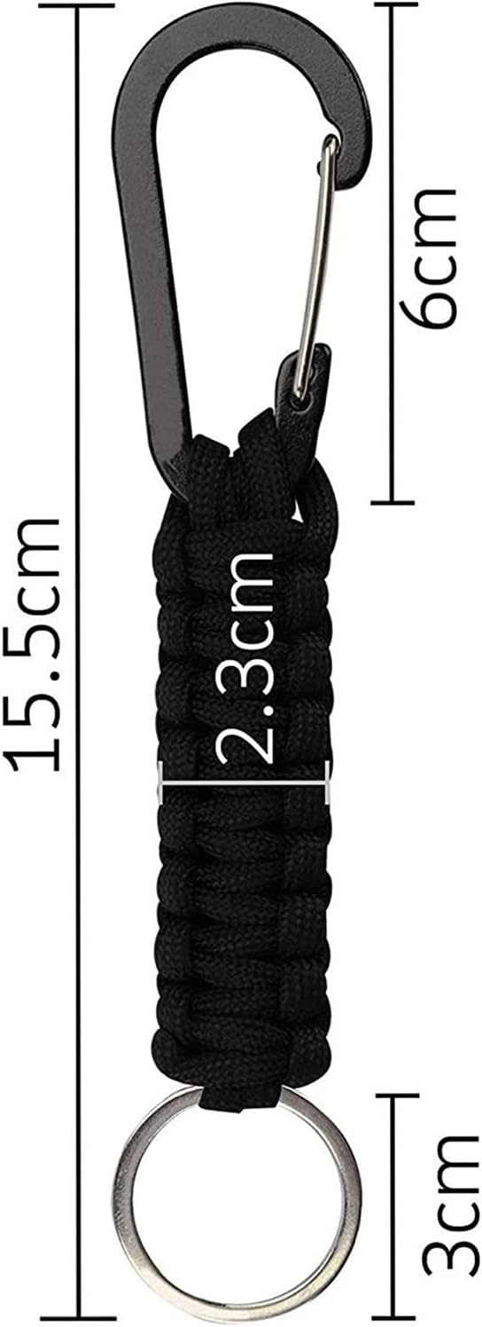 BRAVESHINE Paracord Keychain Carabiner Clip, D Ring Lanyard Hanger Stroller Hook for Water Bottle