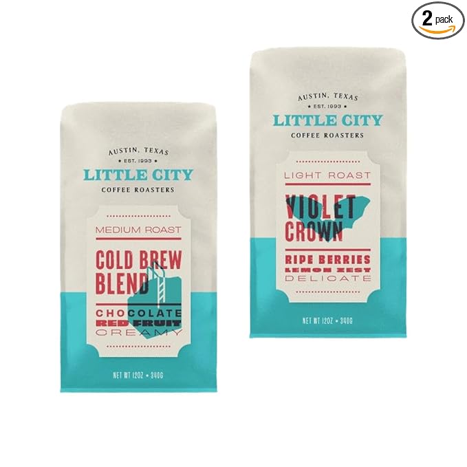 Bean Box Austin Coffee Sampler, 2-Pack - Roasted by Little City Roasters, Gourmet Arabica Coffee