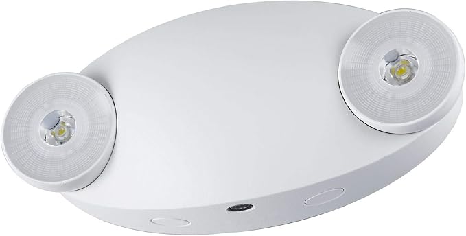 Diodesy- LED Emergency Light Fixture 2 Head Adjustable 90-Min Battery Backup 2W 6500K Daylight