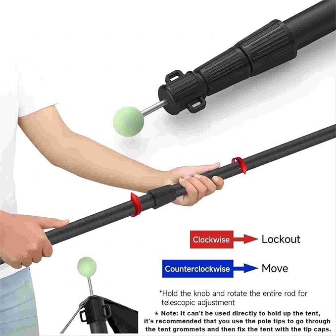 SANLIKE Telescoping Tarp Poles Tent Poles, 96" Aluminum Canopy Poles Extendable Pole for Awning