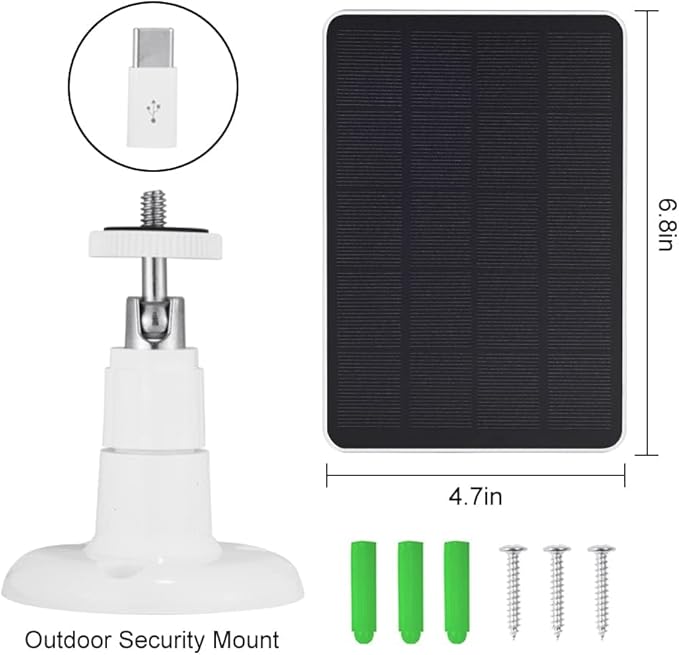 Solar Panel Charger -Weather Resistant, 4W 5V Solar Panel Wall Mounting Low-Power Solar Charging