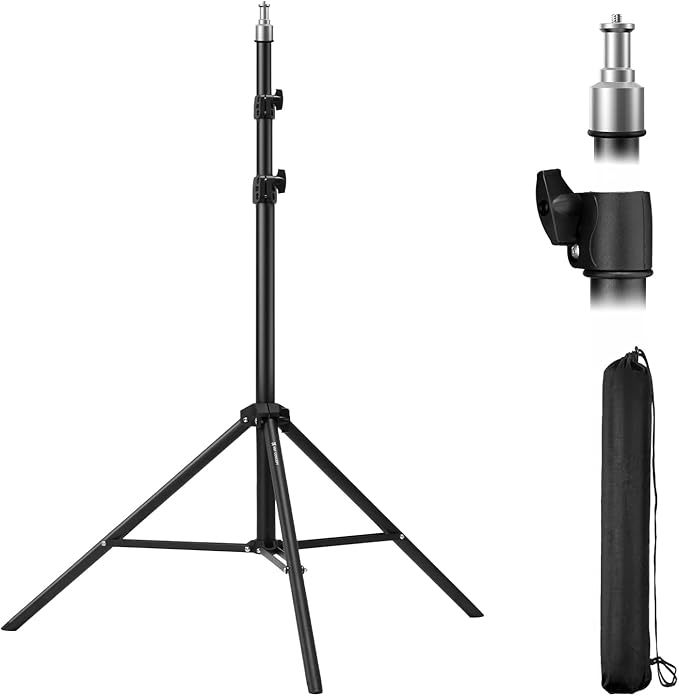 K&F CONCEPT Light Stand for Photography, 7.5ft/2.3M Portable Extendable Photo Video Tripod Stand