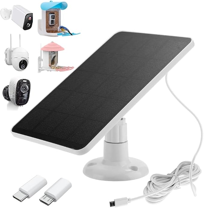 Solar Panel Charger -Weather Resistant, 4W 5V Solar Panel Wall Mounting Low-Power Solar Charging