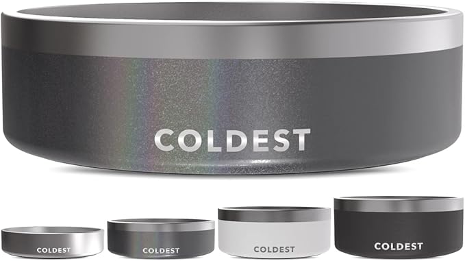 Coldest Dog Bowl - Anti Rust Metal, Non Slip, 3 Layers Insulated Stainless Steel Dog Bowls - Spill
