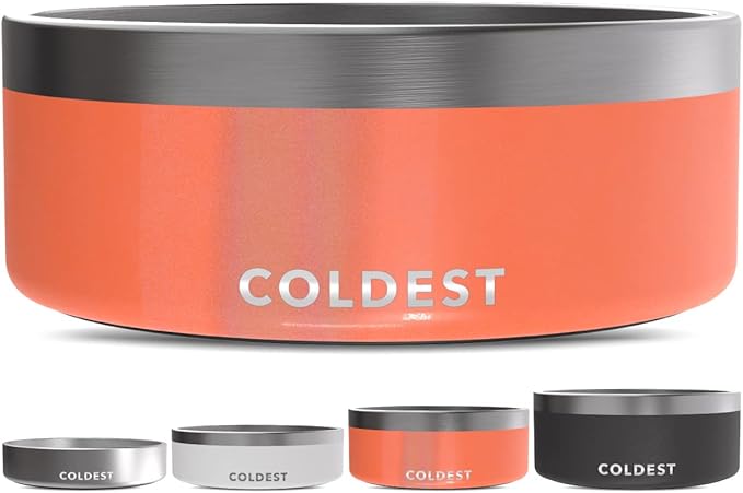 Coldest Dog Bowl - Anti Rust Metal, Non Slip, 3 Layers Insulated Stainless Steel Dog Bowls - Spill