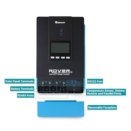 Renogy 100A 12V/24V/36V/48V DC Input MPPT Solar Charge Controller Auto Parameter Adjustable LCD