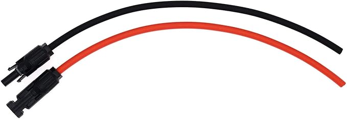 1 Pair Black + Red 10AWG(6mm²) Solar Panel Extension Cable Wire Connector Solar Adaptor Cable with
