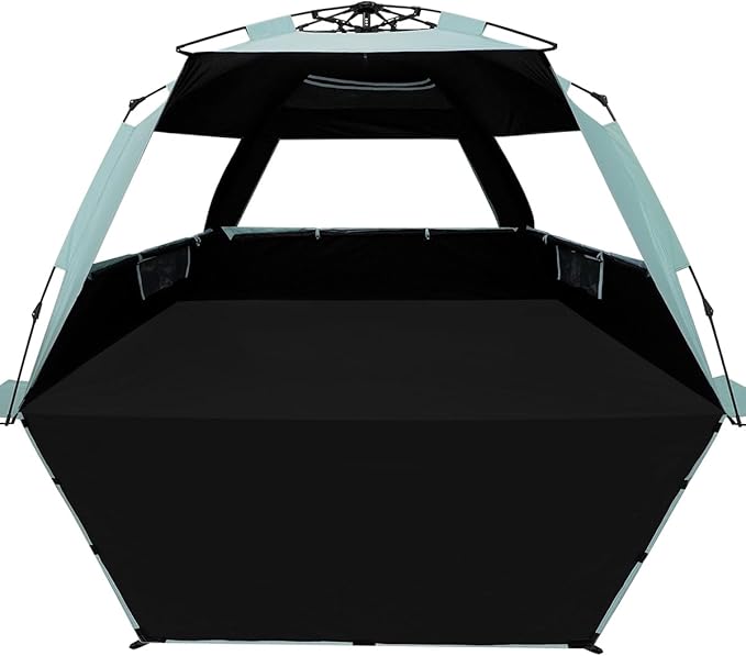 WhiteFang Deluxe Pop Up Beach Tent Sun Shade Shelter for 3-4/5-6 Person, UV Protection, Extendable