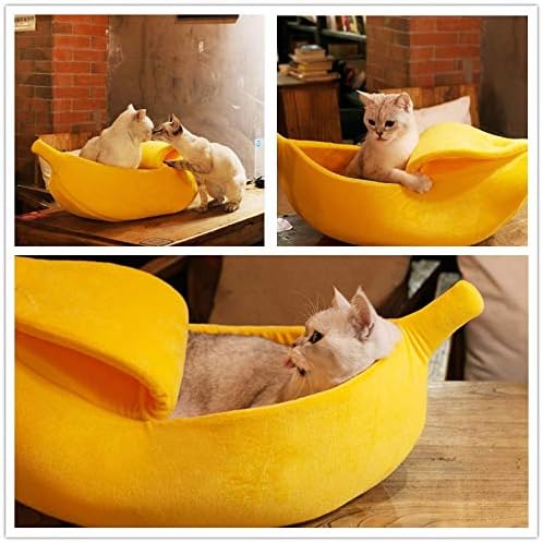 · Petgrow · Cute Banana Cat Bed House Extra Large Size, Christmas Soft Cat Cuddle Bed, Lovely Pet