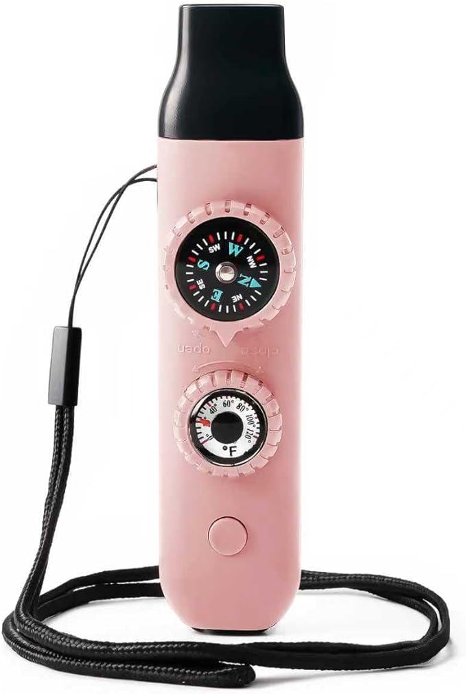Emergency Survival Safety Whistle，Whistle for Kids with Lanyard,Compass,Thermometer,Ideal for