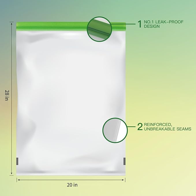 Odor Proof Storage Bags-28x20 Inch, Reusable Double-Tracked Zip Closure Barrier Storage Bags Lock