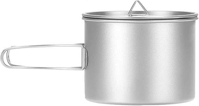 Titanium Pot 900ml & 1100ml & 1600ml Lightweight Camping Cookware for Outdoor Hiking Backpacking