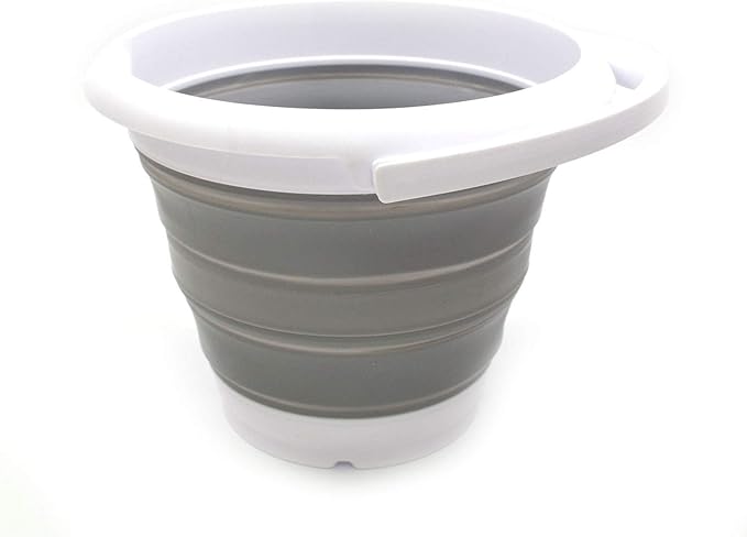 SAMMART 5L / 1.32 Gallon Collapsible Plastic Bucket - Foldable Round Tub - Portable Fishing Water