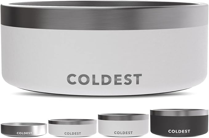 Coldest Dog Bowl - Anti Rust Metal, Non Slip, 3 Layers Insulated Stainless Steel Dog Bowls - Spill