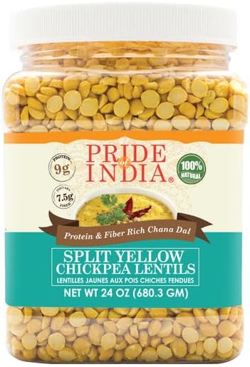 Pride Of India - PACK of 6 - Indian Split Yellow Chickpea Lentils - Protein & Fiber Rich Chana Dal