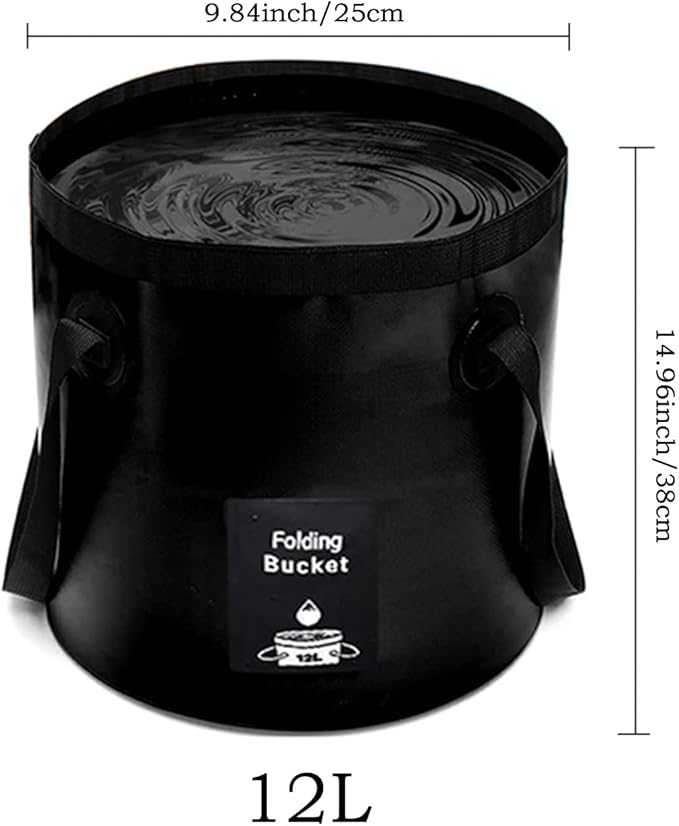 Collapsible Bucket with Handle, Lightweight Folding Water Container, Portable Collapsible Bucket