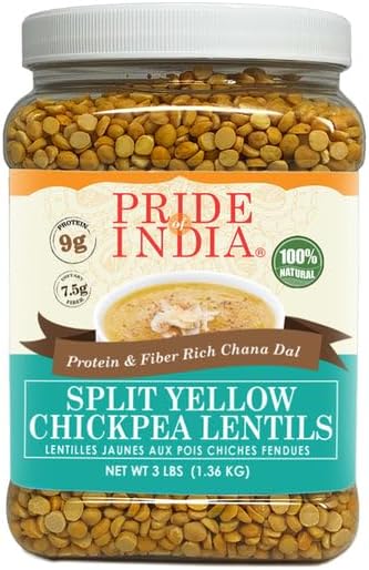 Pride Of India - PACK of 6 - Indian Split Yellow Chickpea Lentils - Protein & Fiber Rich Chana Dal